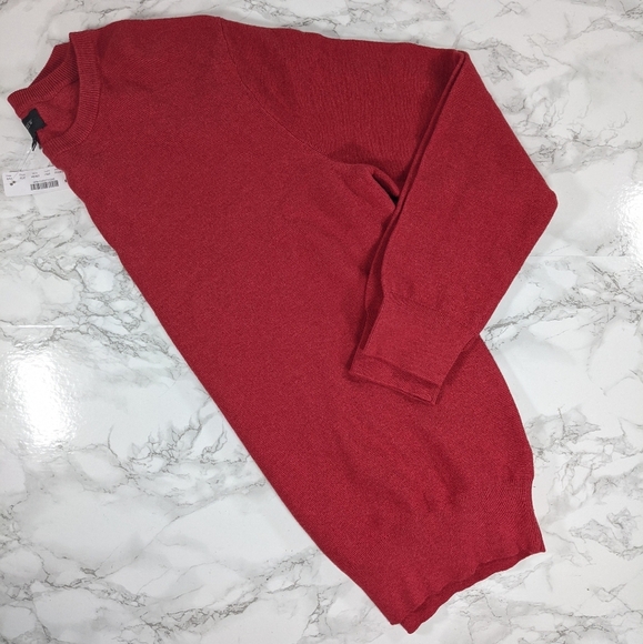 NWT J. Crew Red Crewneck Sweater Size Medium 100% Cotton - Picture 5 of 6